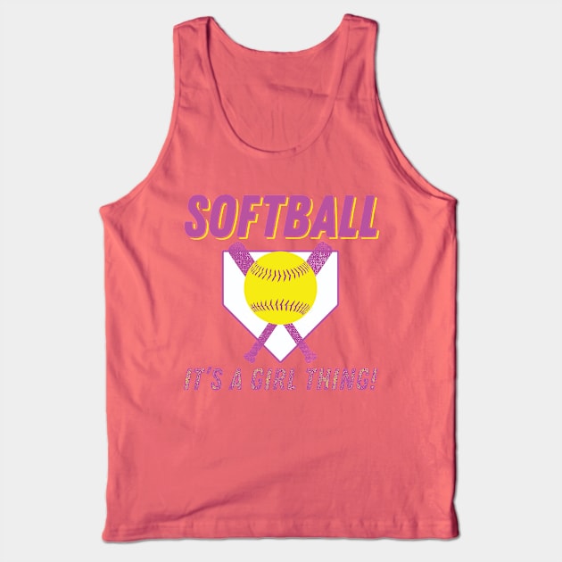 Softball It's A Girl Thing Funny Fastpitch graphic Tank Top by nikkidawn74